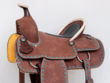 Comfytack Rough Out Western Saddle Leather Trail Tack Brown | Western Saddle | Saddle for Horses | Horse Tack Set