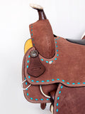 Comfytack Rough Out Western Saddle Leather Trail Tack Brown | Western Saddle | Saddle for Horses | Horse Tack Set