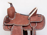 Comfytack Rough Out Western Saddle Leather Trail Tack Brown | Western Saddle | Saddle for Horses | Horse Tack Set