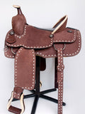 Comfytack Rough Out Western Saddle Leather Trail Tack Brown | Western Saddle | Saddle for Horses | Horse Tack Set
