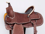 Comfytack Rough Out Western Saddle Leather Trail Tack Brown | Western Saddle | Saddle for Horses | Horse Tack Set