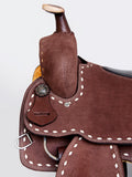 Comfytack Rough Out Western Saddle Leather Trail Tack Brown | Western Saddle | Saddle for Horses | Horse Tack Set