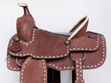 Comfytack Rough Out Western Saddle Leather Trail Tack Brown | Western Saddle | Saddle for Horses | Horse Tack Set