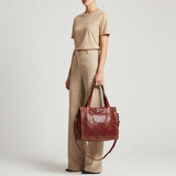 Spaghetti Western Swc133Cg Tote Vintage Handmade Drum Dyed Genuine European Cowhide Leather Women Bag Western Handbag Purse