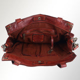 Spaghetti Western Swc133Cg Tote Vintage Handmade Drum Dyed Genuine European Cowhide Leather Women Bag Western Handbag Purse
