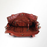 Spaghetti Western Swc133Cg Tote Vintage Handmade Drum Dyed Genuine European Cowhide Leather Women Bag Western Handbag Purse