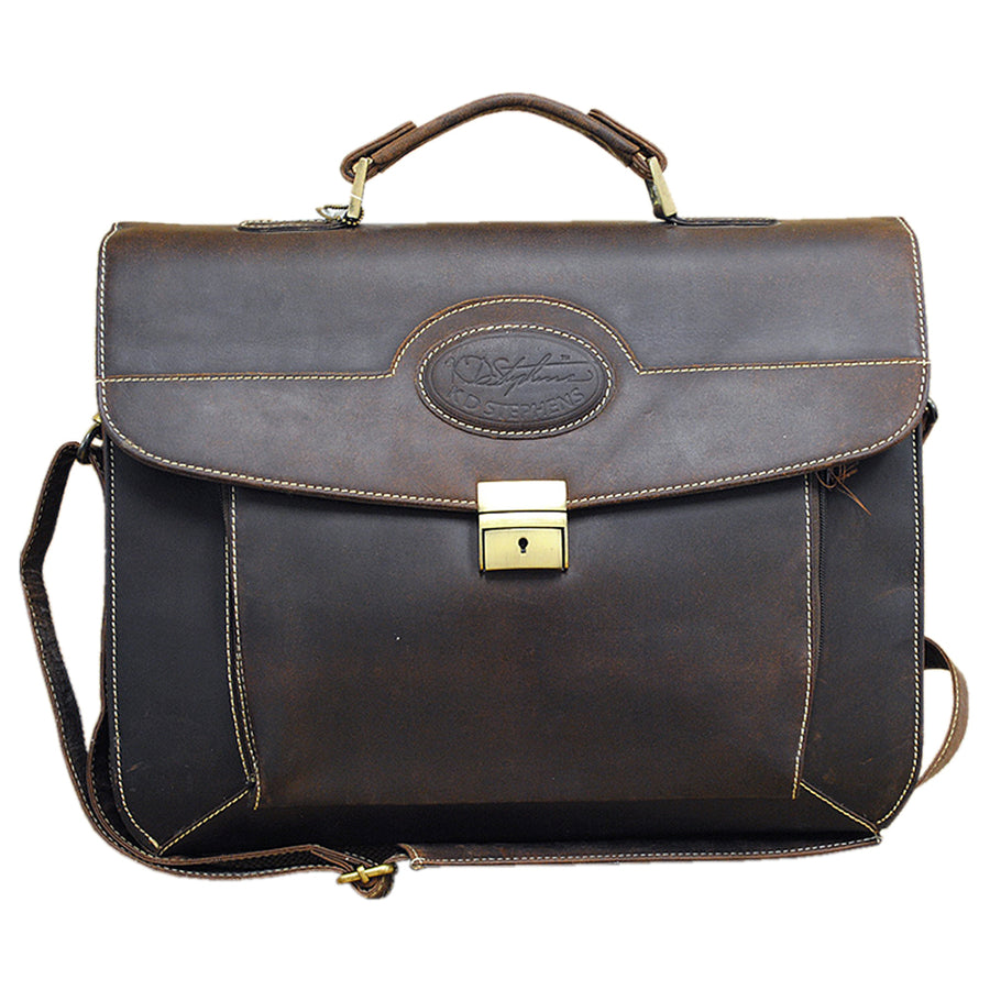 Rugged Leather Portfolio Briefcase