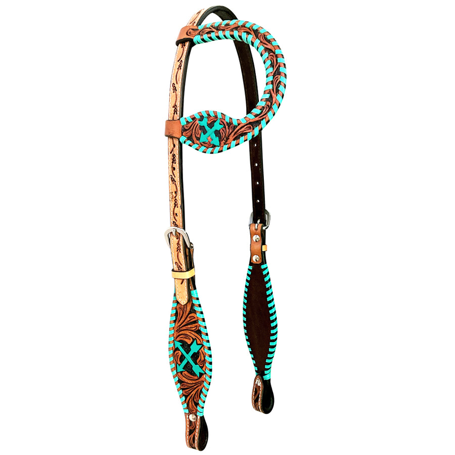Bar H Equine American Leather H. Saddle Tk. One Ear Headstall | Breast by Hilason – Cowboy and equestrian accessories