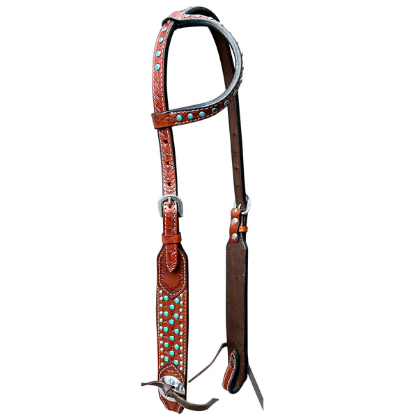 Bar H Equine American Leather H. Saddle Tk. One Ear Headstall | Breast by Hilason – Cowboy and equestrian accessories