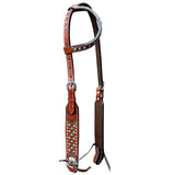 Bar H Equine American Leather Horse Saddle Tack One Ear Headstall | Breast Collar | Browband Headstall | Wither Strap | Tack Set BER259