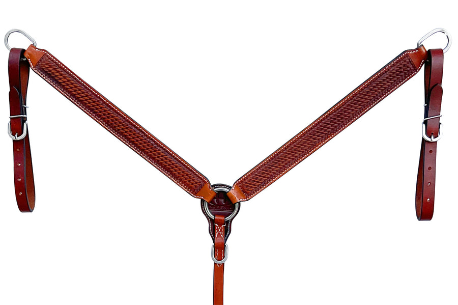 Bar H Equine American Leather Horse Saddle Tack One Ear Headstall | Breast Collar Browband Wither Strap Set BER264