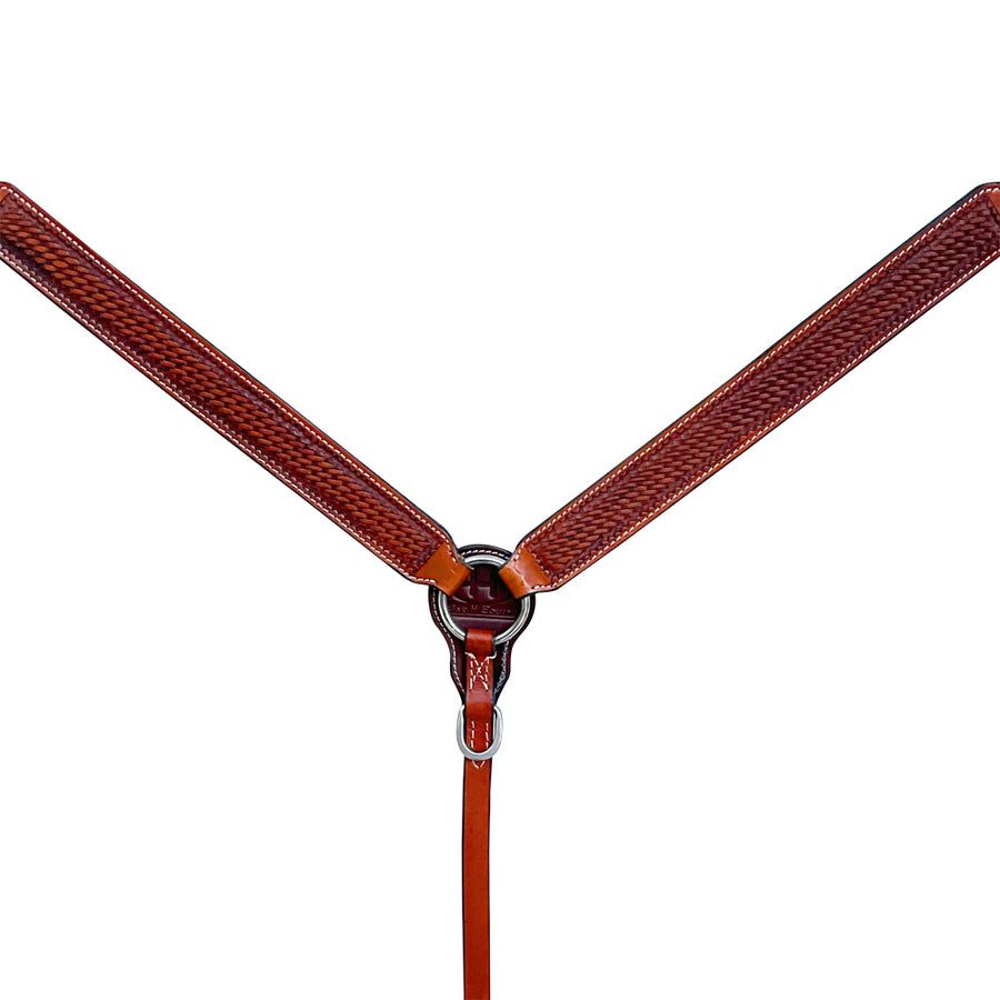Brown leather breast collar with tooling - Uhorse