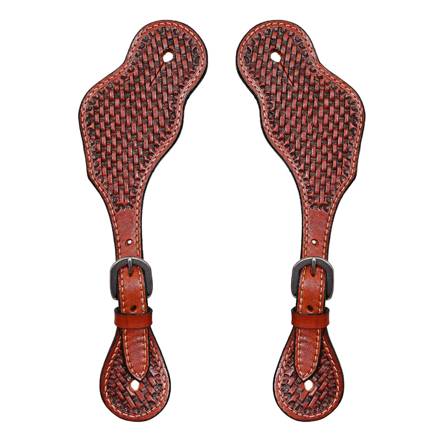 Bar H Equine Horse Riding Western Leather Spurs Straps for Adults women's - Uhorse