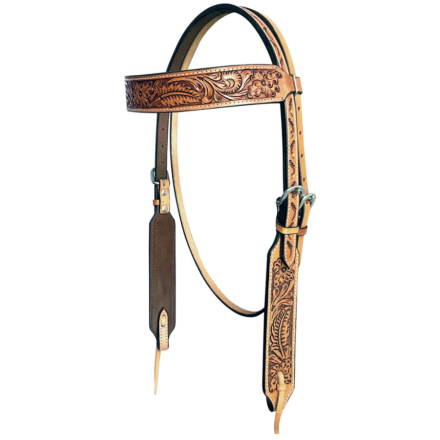 Bar H Equine American Leather Horse Saddle Tack Headstall | Browband Western for Horses - Uhorse