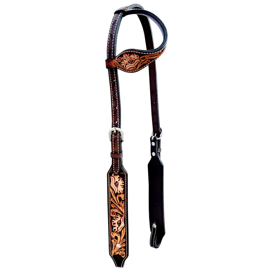 Bar H Equine Genuine Western American Leather Horse One Ear Headstall - Uhorse