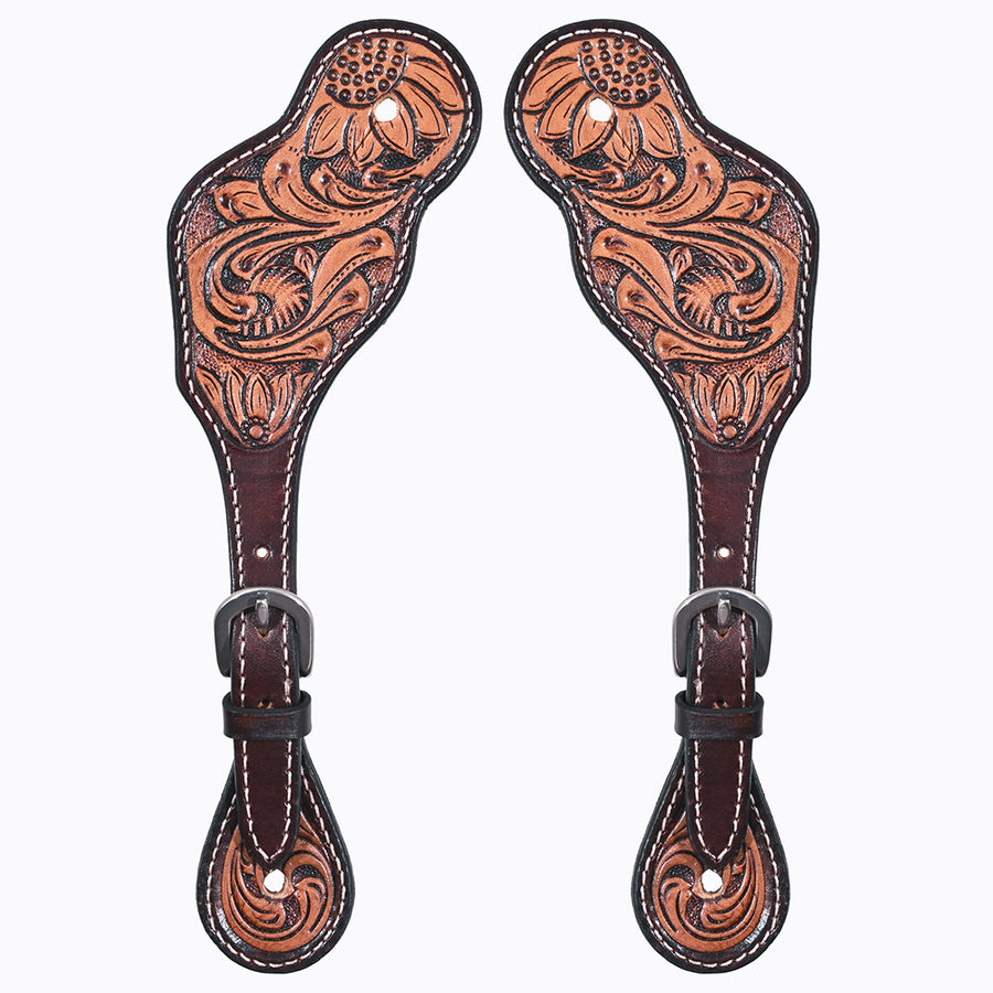 Bar H Equine Leather Spurs Straps for Adults Western Womens Spur Horse Riding Barrel Racing Show and Rodeo Strap Adult Women