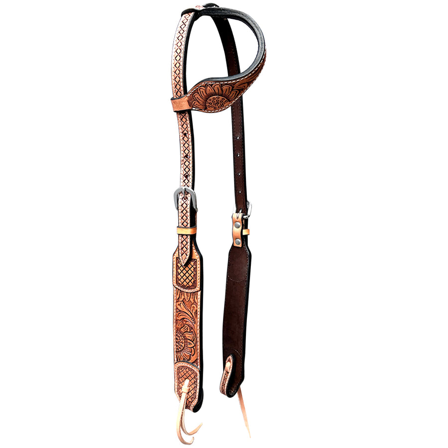 Bar H Equine American Leather Horse Saddle Tack One Ear Headstall | Browband Headstall - Uhorse