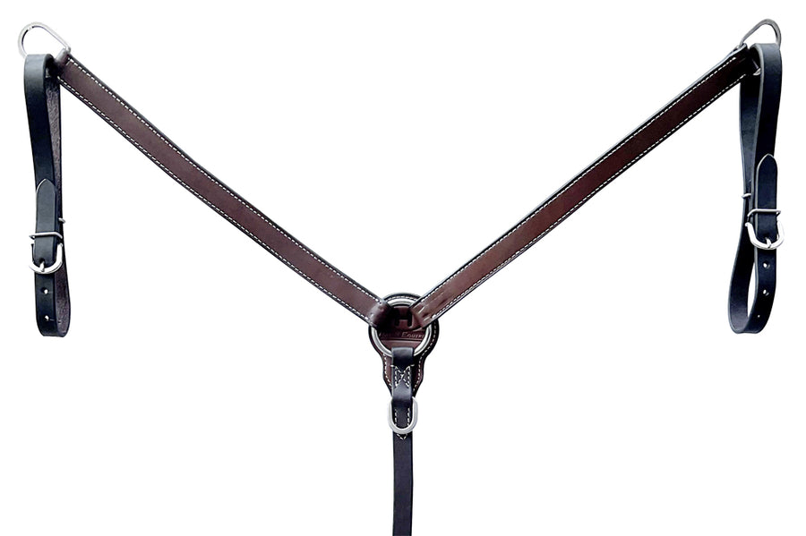 Bar H Equine American Leather Horse Saddle Tack One Ear Headstall | Breast Collar Browband Wither Strap Set BER270
