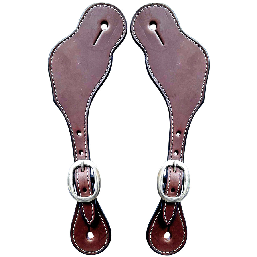 Leather spur straps with silver buckles - Uhorse