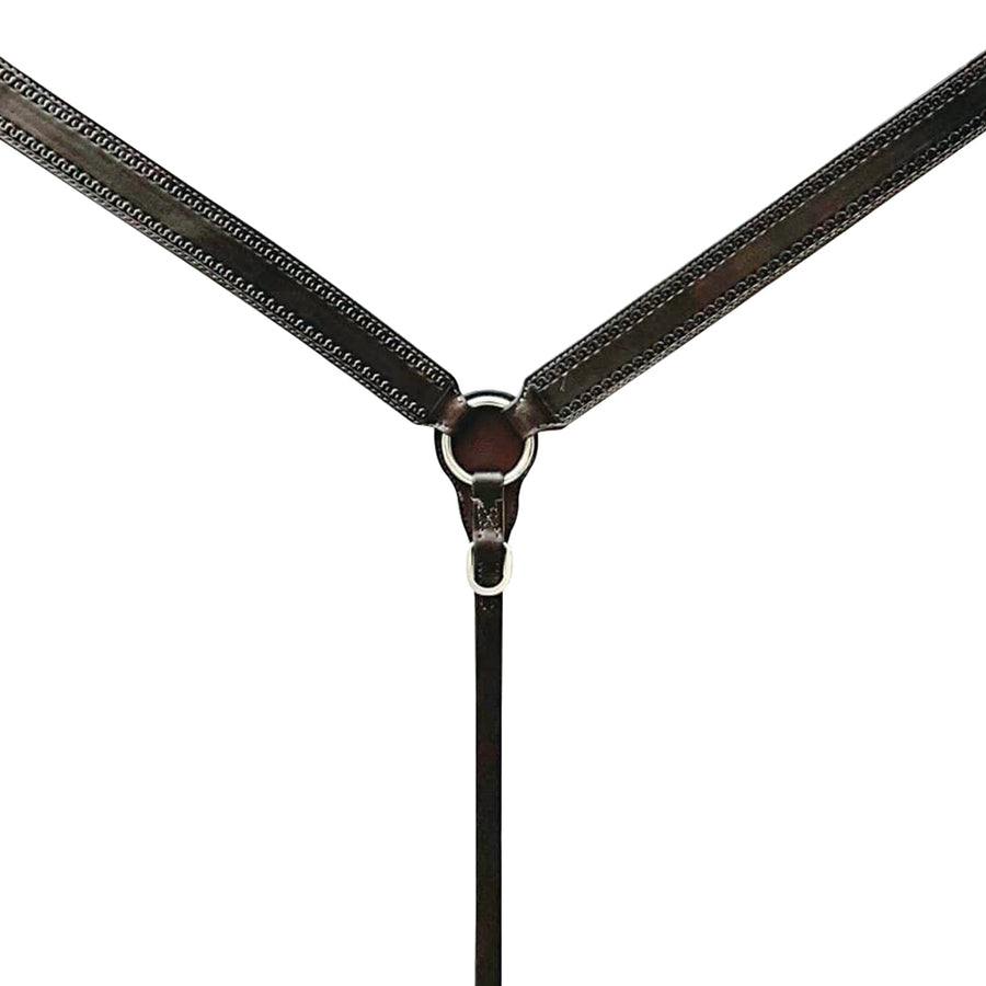 Black leather breast collar with silver hardware - Uhorse