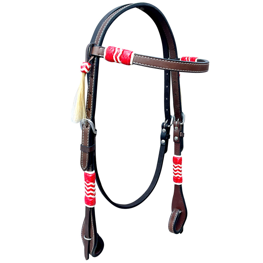 Bar H Equine American Leather Horse Saddle Tack Headstall | Browband Western for Horses - Uhorse