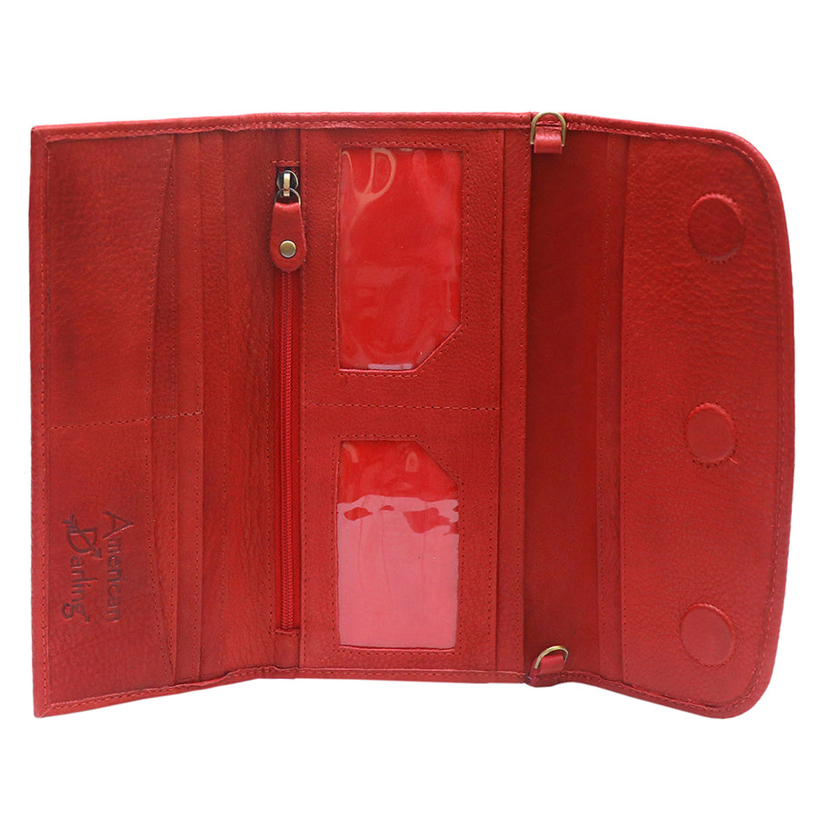 American Darling Small Cross body Bag Genuine Vegetable Tanned Leather Wallet Purse Western Handbag 4in x 1in x 8in