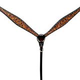 Bar H Equine Genuine Western American Leather Horse Premium Headstall & Breast Collar Set