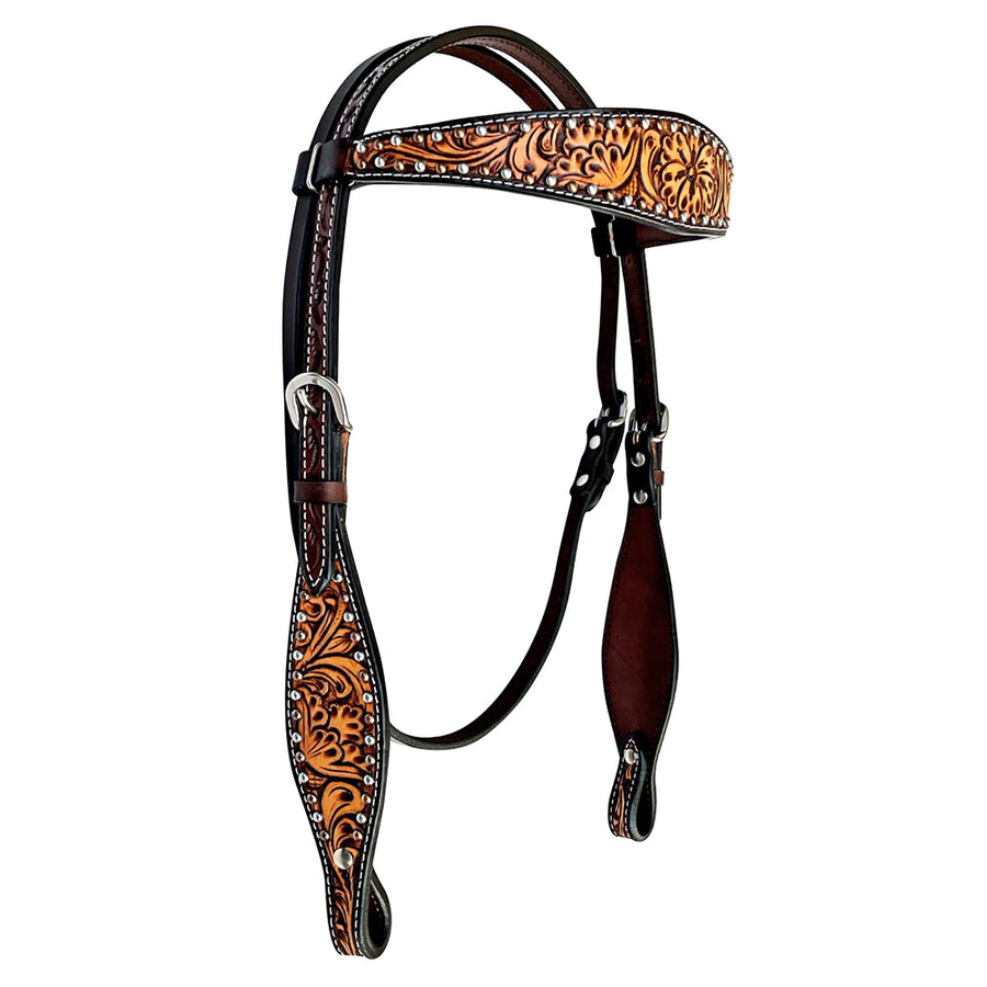Bar H Equine Genuine Western American Leather Horse Headstall - Uhorse