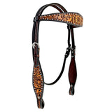 Bar H Equine Genuine Western American Leather Horse Premium Headstall & Breast Collar Set