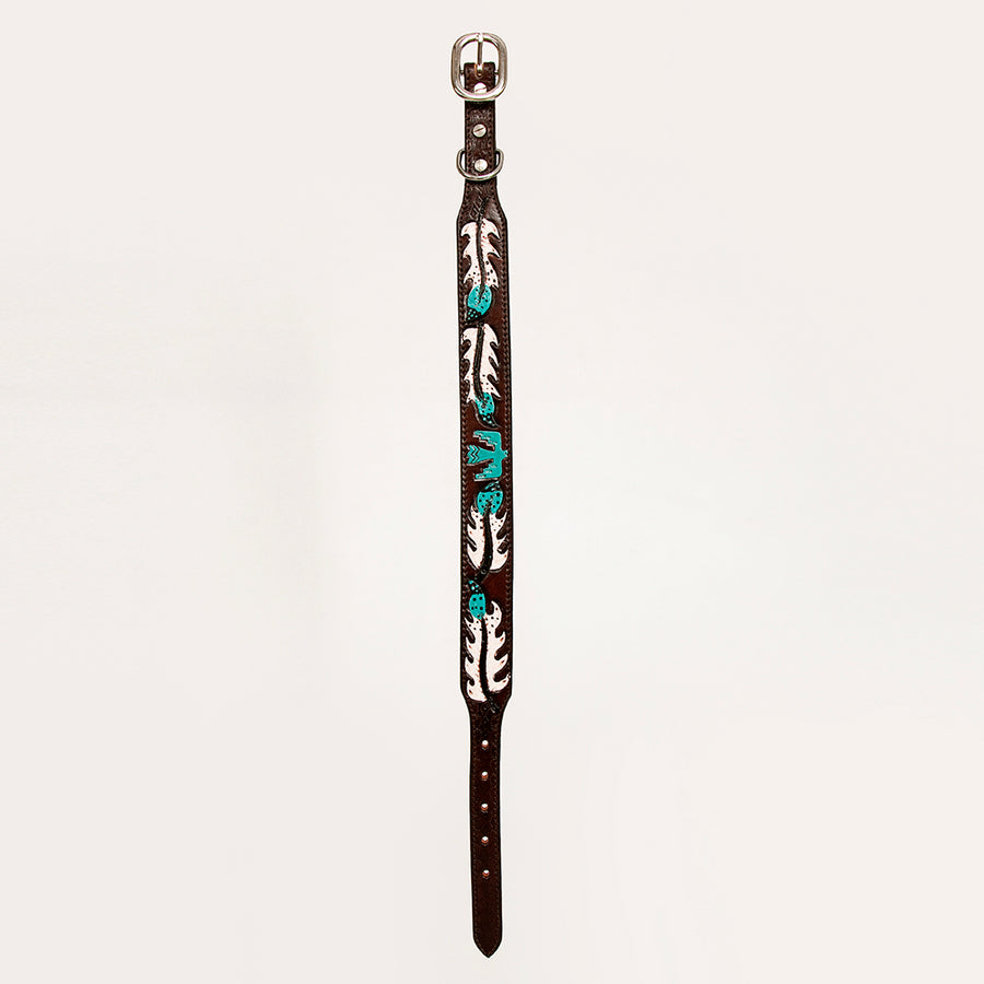 HILASON Western Genuine Leather Heavy Duty Hand Painted Dog Collar