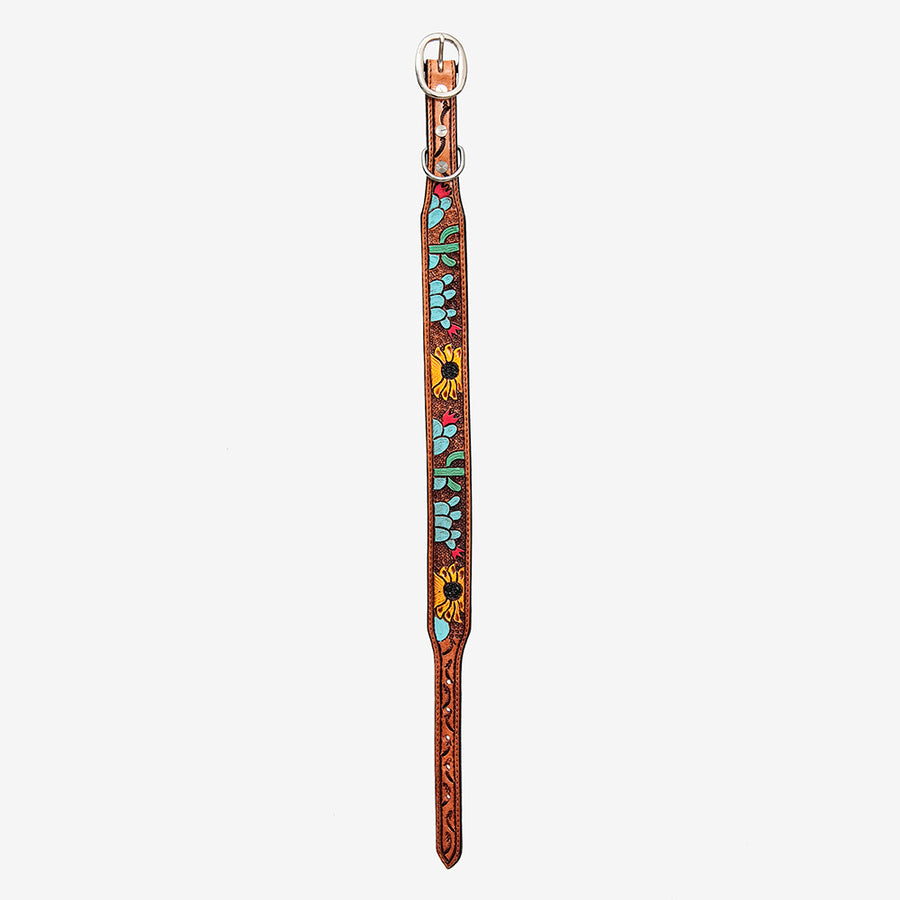 HILASON Western Genuine Leather Heavy Duty Hand Painted Dog Collar