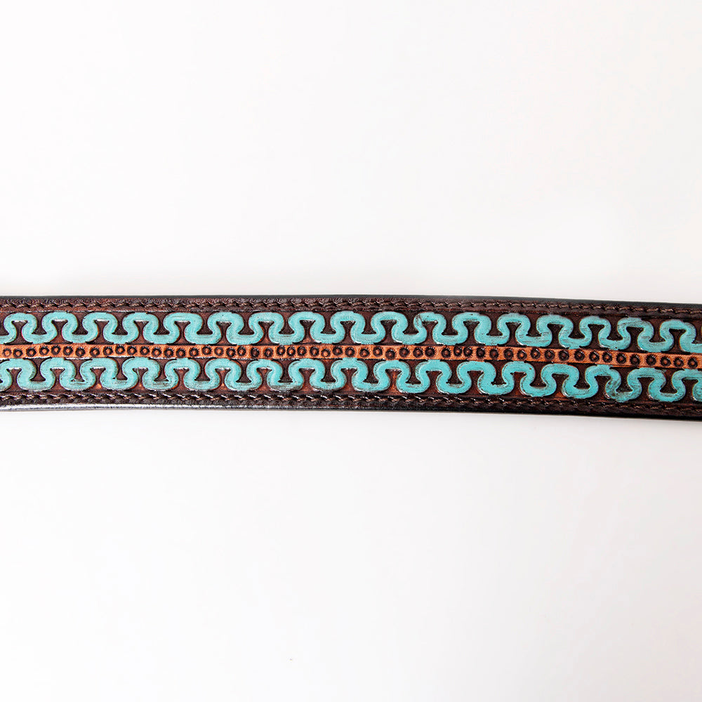 Strong Genuine Leather Dog Collar Brown Hand Tooled Hilason