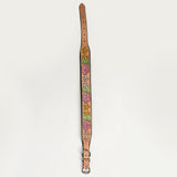 Hilason Western Floral Hand Painted Tooled Heavy Duty Genuine Leather Dog Collar