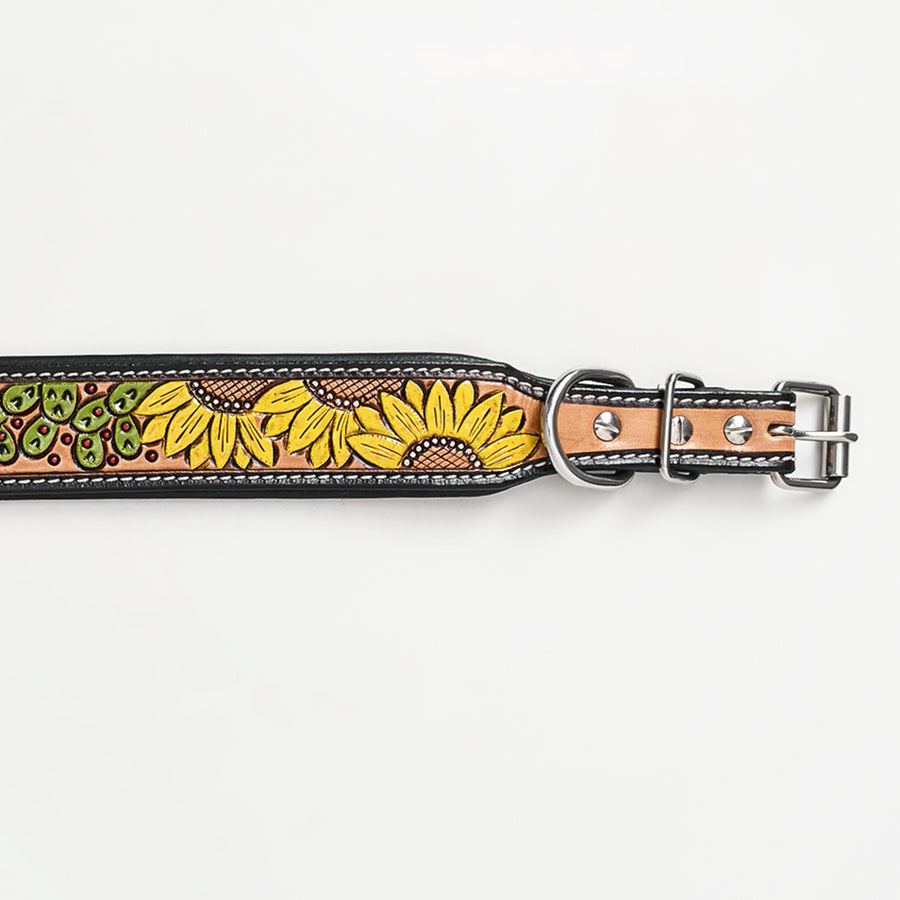 HILASON Western Genuine Leather Heavy Duty Hand Painted Dog Collar