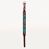 HILASON W. Genuine Leather Heavy Duty Hand Painted Dog Collar –