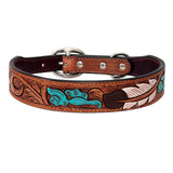 X Small Strong Genuine Leather Dog Collar Hand Tooled Hilason - Uhorse