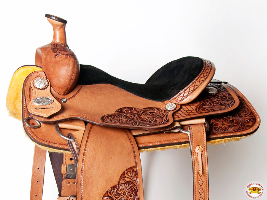 HILASON Western Horse Saddle American Leather Ranch Roping Cowboy | Hand Tooled Wade & For Horses