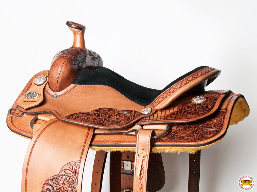 HILASON Western Horse Saddle American Leather Ranch Roping Cowboy | Hand Tooled Wade & For Horses