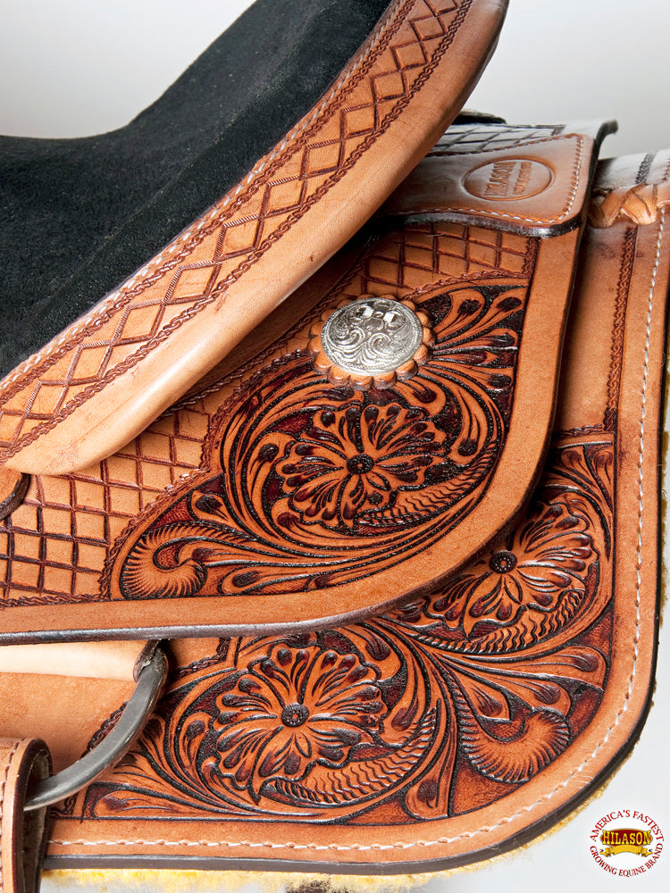 HILASON Western Horse Saddle American Leather Ranch Roping Cowboy | Hand Tooled Wade & For Horses