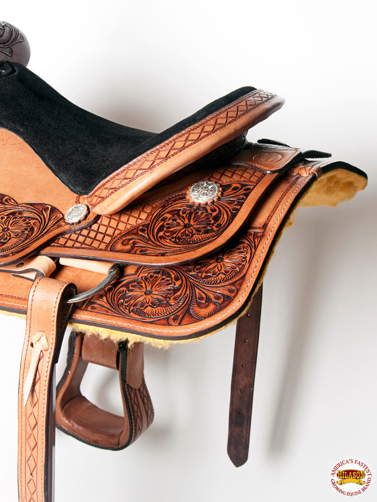 HILASON Western Horse Saddle American Leather Ranch Roping Cowboy | Hand Tooled Wade & For Horses