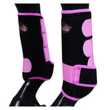 HILASON H. Front Leg Neoprene Shock Absorbing Sport Boot Black/Pink by Hilason – Cowboy and equestrian accessories