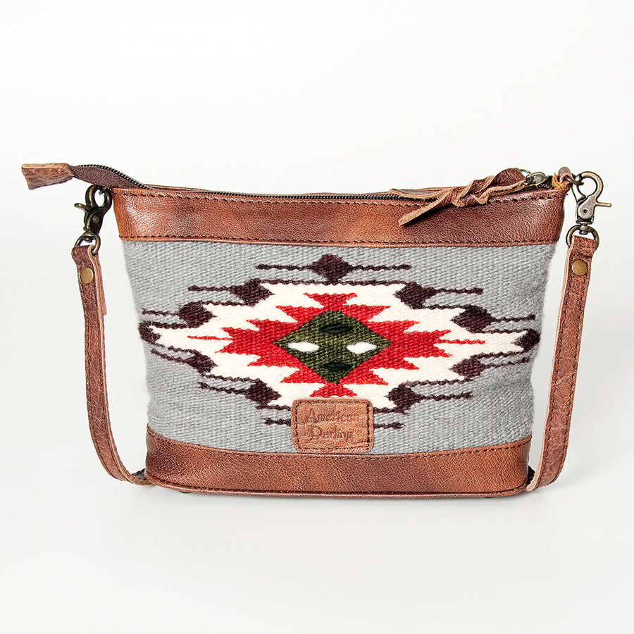 American Darling Cross body Bag for Women, Premium Vegetable-Tanned Full Grain Leather, Hand Woven Saddle Blanket & YKK Zipper
