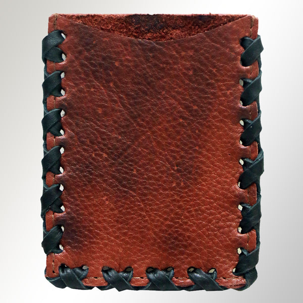 Leather phone pouch with laced sides - Uhorse