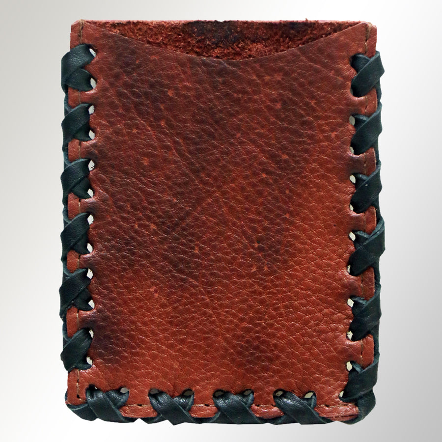 Leather phone pouch with laced sides - Uhorse