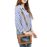 American Darling Clear Crossbody Purse Hand Tooled Tan Leather Trim, Stadium Approved Western Style