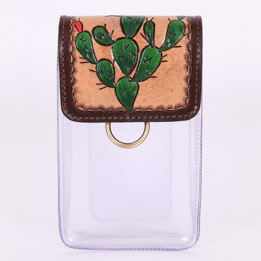 American Darling Clear Bag Hand Tooled Genuine Leather W. Women by Hilason – Cowboy and equestrian accessories