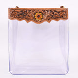 American Darling ADBGL121 Clear Bag Hand Tooled Genuine Leather Women Bag Western Handbag Purse