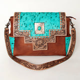 ADBG842C American Darling Hand Tooled Hair On Genuine Leather Women Bag Western Handbag Purse