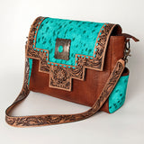 ADBG842C American Darling Hand Tooled Hair On Genuine Leather Women Bag Western Handbag Purse