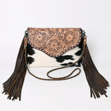 ADBG843B American Darling Hand Tooled Hair On Genuine Leather Women Bag Western Handbag Purse